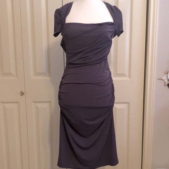 Moda International Charcoal Cap Sleeve Dress - Picture 1 of 7